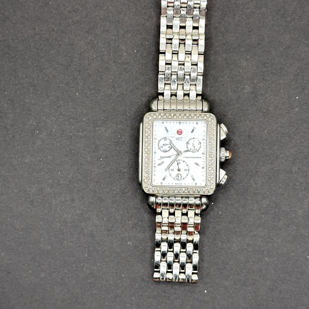 Diamond michelle watch with silver band